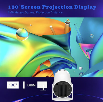 Portable Smart Projector HY300 With5G Wifi Bluetooth,Android TV 11.0 Projector 4Ksupported,Multifunctional Projector for Homecinema,Outdoor