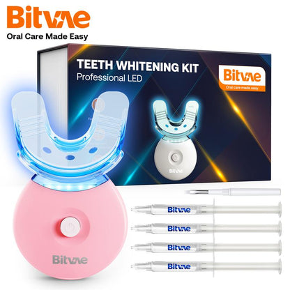 Bitvae L09 Teeth Whitening Kit with 5X LED Light, 22% CP, Whitening Light with 4 Carbamide Peroxide Whitening Gel for Sensitive , Non-Sensitive Fast Whitener, Enamel Safe and Gentle, Effective, Travel-Friendly, Easy to Use